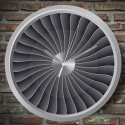 Reloj de acrilico para pared Diseño: turbina de avión