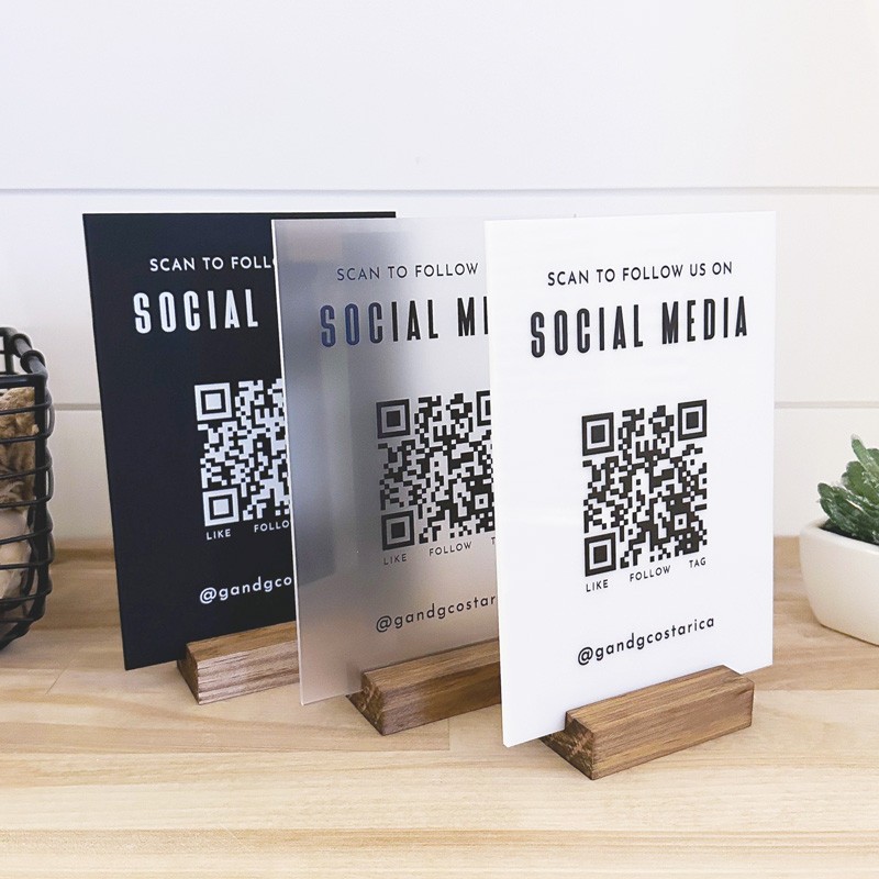 Cartel QR Base de madera Mod.730