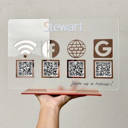 Cartel acrilico QR 20x30 cm mod.813 redes sociales