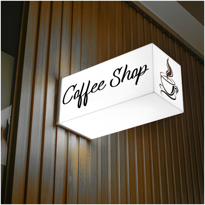 Cartel Luminoso lightbox Rectangular Blanco 30cm
