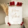 Cartel acrilico arreglo floral boda mod.827