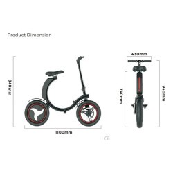 Bicicleta, Scooter, Monopatin Electrico Moto Plegable Galix