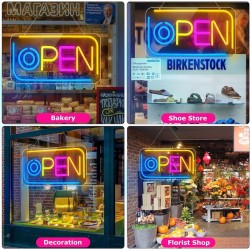 Letrero luminoso p/local, luz Led Open Neon mod.836