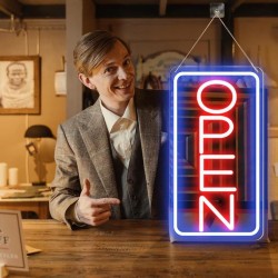 Letrero luminoso p/local, luz Led Open Neon mod.837