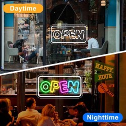 Cartel luminoso p/local, luz Led Open Neon mod.839