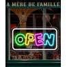 Cartel luminoso p/local, luz Led Open Neon mod.839