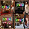 Cartel luminoso p/local, luz Led Open Neon mod.839