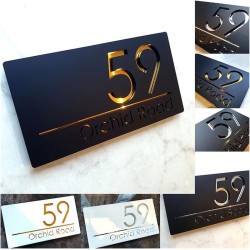 Cartel Glam Domicilio 3d Acrílico 30 x 15 cm