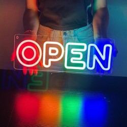 Cartel Neón Led Open, Abierto Luminoso, Abierto Mod.847