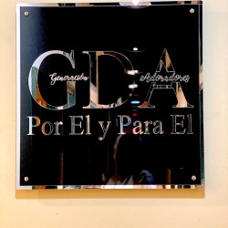 Cartel Profesional Acrílico Espejado Glam 40x30 Cm
