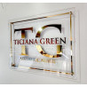 Cartel Profesional Acrílico Espejado Glam 40x30 Cm