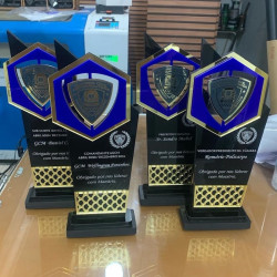 Trofeo acrilico, reconocimiento fuerza policial Mod.858