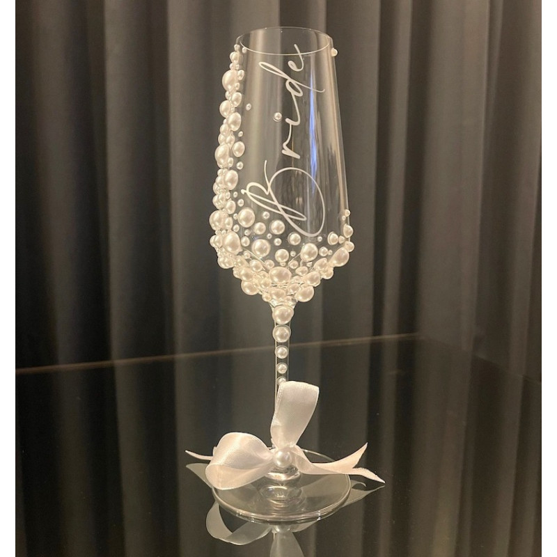 Copa Grabado Y Perlitas P/ Boda, Casamiento, Compromiso