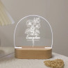 Velador Luz Led Regalo Dia De Madre Flores grabado mod.870