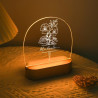Velador Luz Led Regalo Dia De Madre Flores grabado mod.870