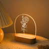 Velador Luz Led Regalo Dia De Madre Flores grabado mod.870