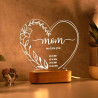 Velador Luz Led Regalo Dia De Madre corazon Grabado Mod.871