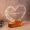 Velador Luz Led Regalo Dia De Madre corazon Grabado Mod.871