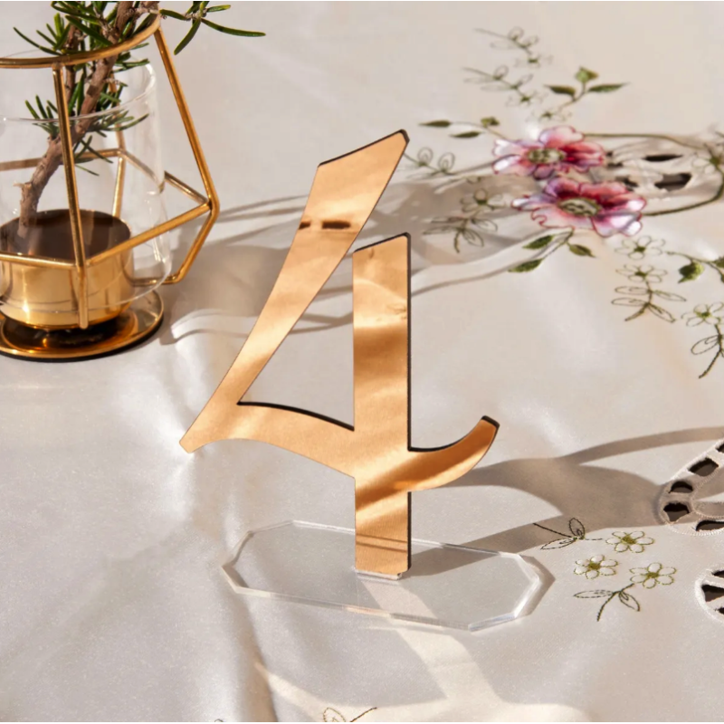 12 Numeros de mesa mod.581 con base transparente