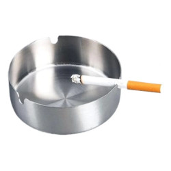 Cenicero Acero Grabado Personalizado Clasico Redondo Alto