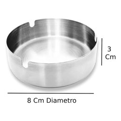 Cenicero Acero Grabado Personalizado Clasico Redondo Alto