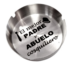 Cenicero Acero Grabado Personalizado Clasico Redondo Alto