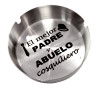 Cenicero Acero Grabado Personalizado Clasico Redondo Alto