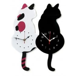 Reloj de acrilico para pared Diseño: gatito que mueve la cola